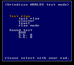 Spindizzy Worlds Test Mode.png