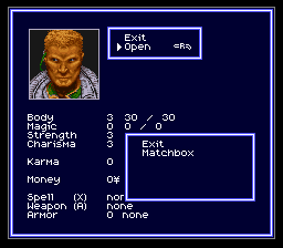 Shadowrun SNES open Matchbox.png