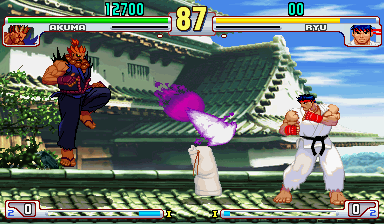 Note the blue gi and double Zanku Hadouken