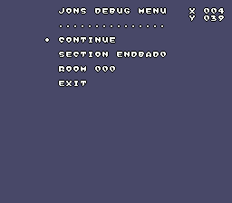 Addams Family Values Genesis prototype JONS DEBUG MENU.png