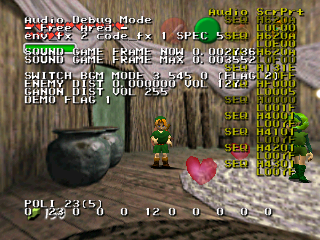 Proto:The Legend of Zelda: Ocarina of Time Master Quest/Audio