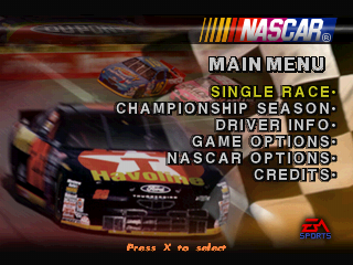 NASCAR 98 PSX - Main Menu.png