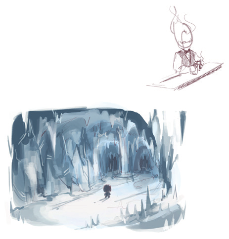 UNDERTALE-ice cave and Grillby.png