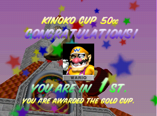 super mario kart 64 results screen