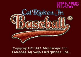 Cal Ripken Jr Baseball Genesis Build Date.png