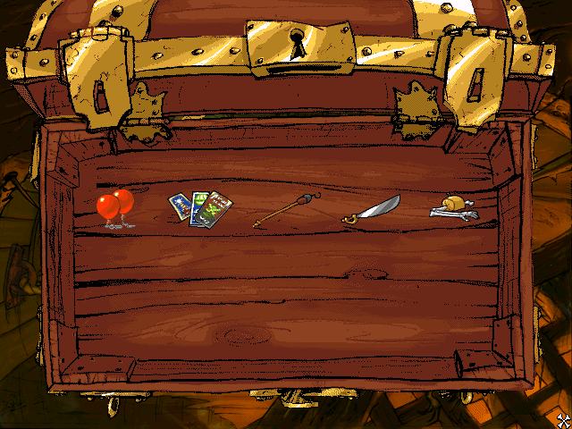 Frostivus treasure chest. Симпсоны клад. Инвентарь Анка Monkey. Cutting Room игра. Monkey Island 3 Demo.