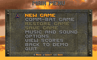 RiseoftheTriad-DOS-Beta9407 MainMenu.png