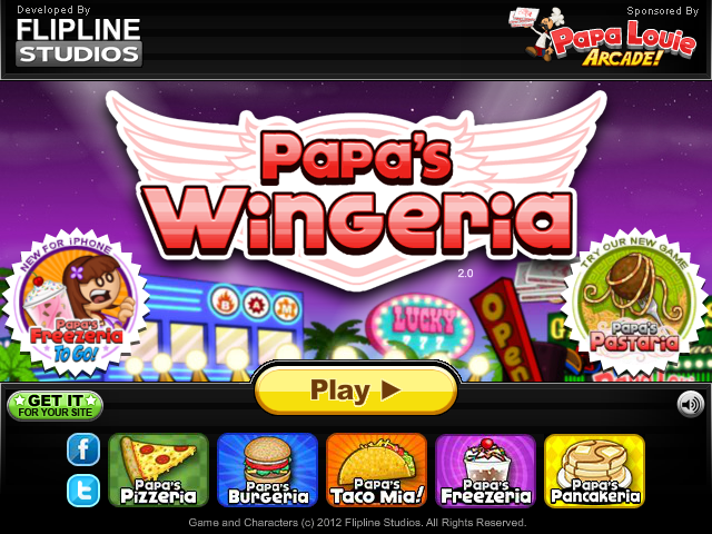 Papa's Wingeria - Papa Louie Jogos em Jogos na Internet
