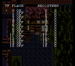 Estpolis Denki II prototype debug menu TP FLAGS.png