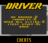 Driver You Are The Wheelman Cheat Menu.png