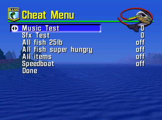 Bassmasters 2000 Cheat Menu.png