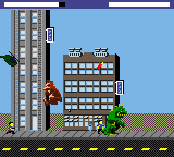 A screenshot of Rampage World Tour's hidden two-player gameplay.