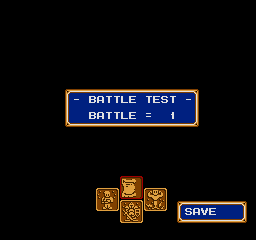 Battle Test menu screenshot, priest submenu is open.