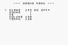 Wanko Mix Chiwanko World J GBA DEBUG MENU.png