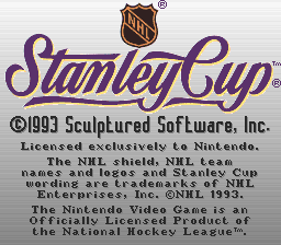 Super Nintendo NHL Stanley Cup Hockey