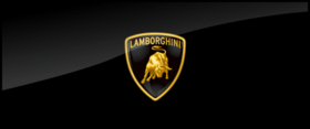 A placeholder Lamborghini logo on a black background...