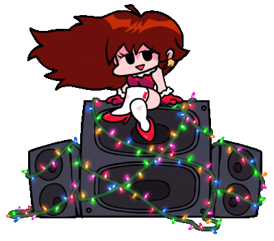 FNF GF Dancing Beat Hair blowing Christmas.gif