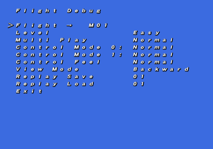Lethal Skies II - debugmenu1.png