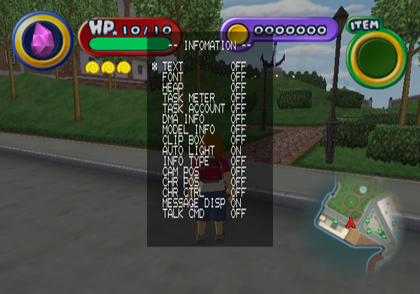 Adventure of Tokyo Disney SeaPS2 - Debugmenu2.png