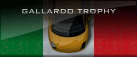 ... is replaced by an orange Gallardo on an Italian flag background, with Lamborghini Gallardo Italia text and slight checkerboard detailing.