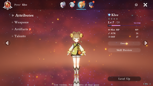 GenshinImpact-CBT1-Avatar Loli Catalyst Klee-Menu.png