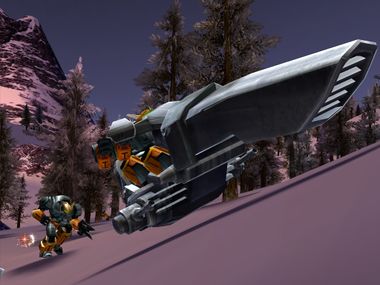 Pre-release screenshot of the Jetbike in Alaska.
