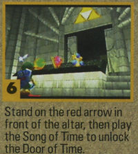 The Temple of Time red arrow from Nintendo Power.