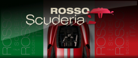 A different event logo, only the rear of the Ferrari 430 Scuderia is visible and a dark vignette is applied to the background.