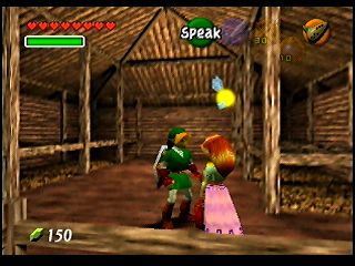 Screenshot of Link as an adult from Ocarina of Time (Nintendo, 1998).