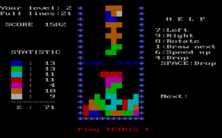 Proto:Tetris (DOS, AcademySoft) - The Cutting Room Floor