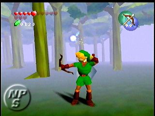 Screenshot of Link as an adult from Ocarina of Time (Nintendo, 1998).