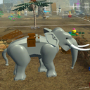 Monkey Mischief. The elephant's just trying to distract you from the unfinished level in the background.