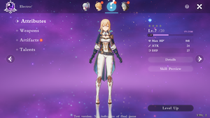 GenshinImpact-CBT1-Avatar Lady Claymore Beidou-Menu.png