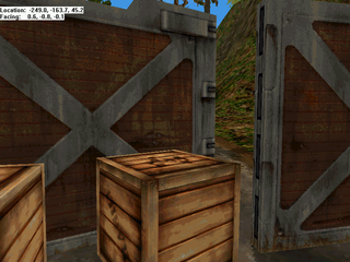 Using boxes to either jump over or slowly push open the gate is an alternative method.