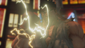 Notice that there's a slight issue on Ryu's left arm here in this screenshot.